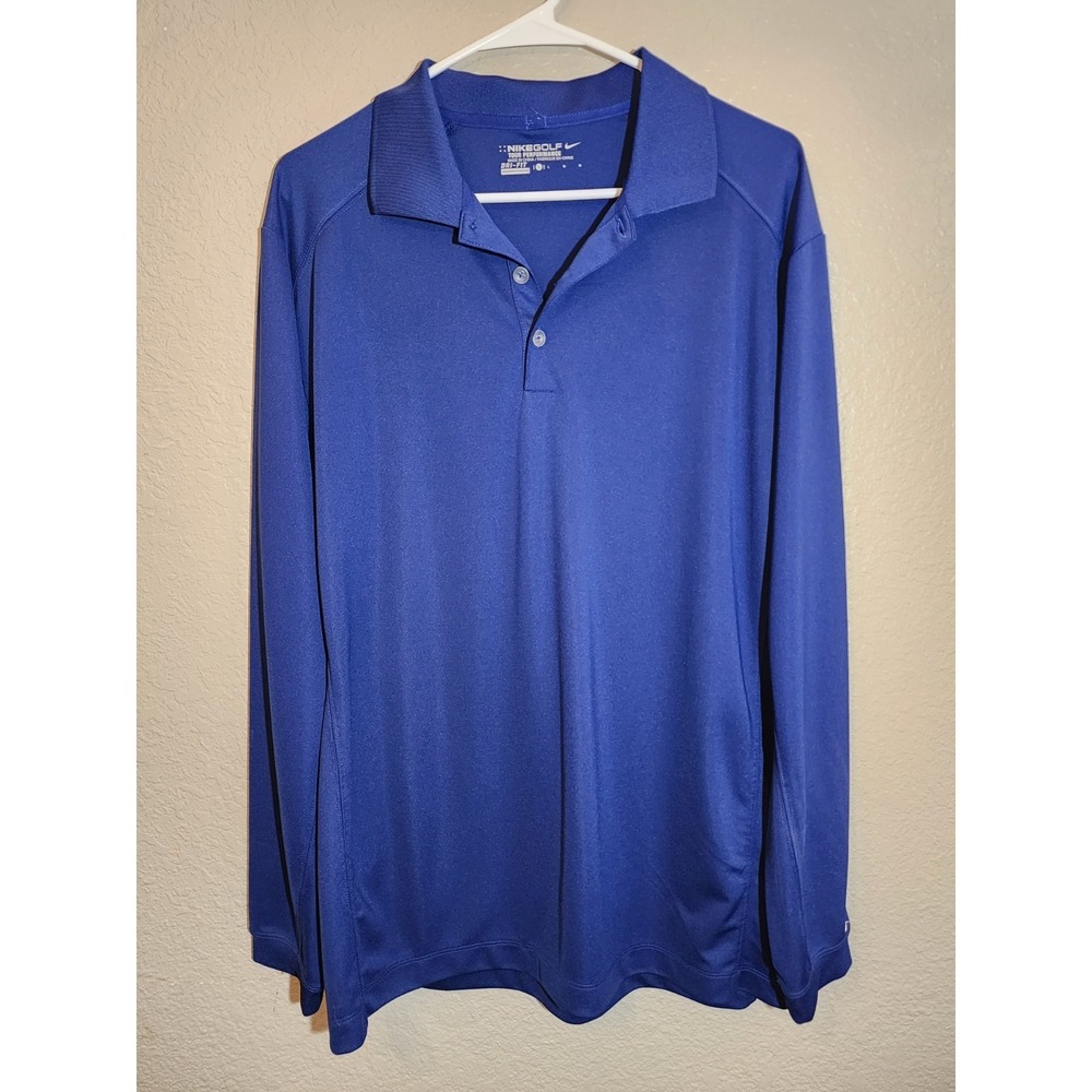 Nike Golf Tour Performance Dri-Fit Men's Polo Shirt‎ Blue Size Large L